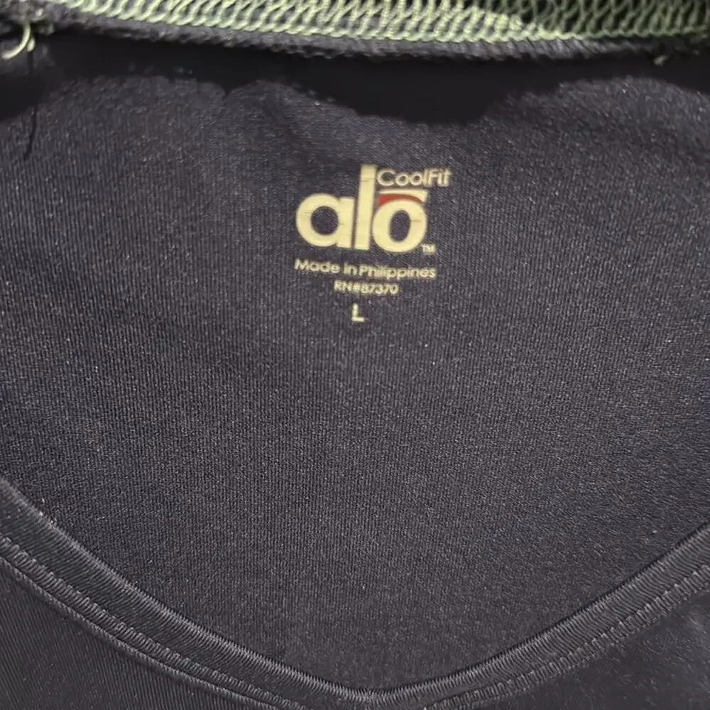 ALO Yoga Women's Navy Blue V-Neck Top